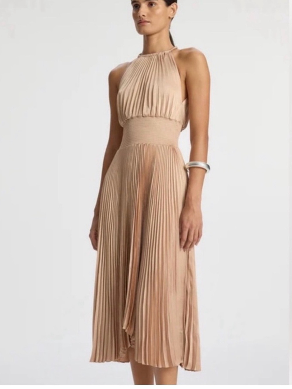 A.L.C. Pleated Halter Maxi Dress in Nude Blush- New without tags. Never worn!
